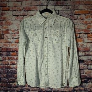 🐃Scotch & soda white floral button down uk12